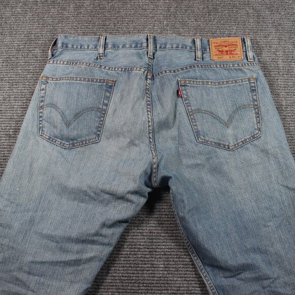 Levi’s 569 Jeans Mens 38x34 Light Wash Loose Straight Zip Fly Distressed - Picture 7 of 15